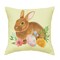 Yellow Floral Bunny Woven Spring Easter Themed Accent Throw Pillow, 18" x 18"